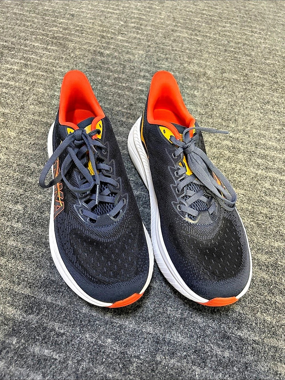 Hoka One Mach 6 Athletic Shoes Navy Blue & Orange US 9D